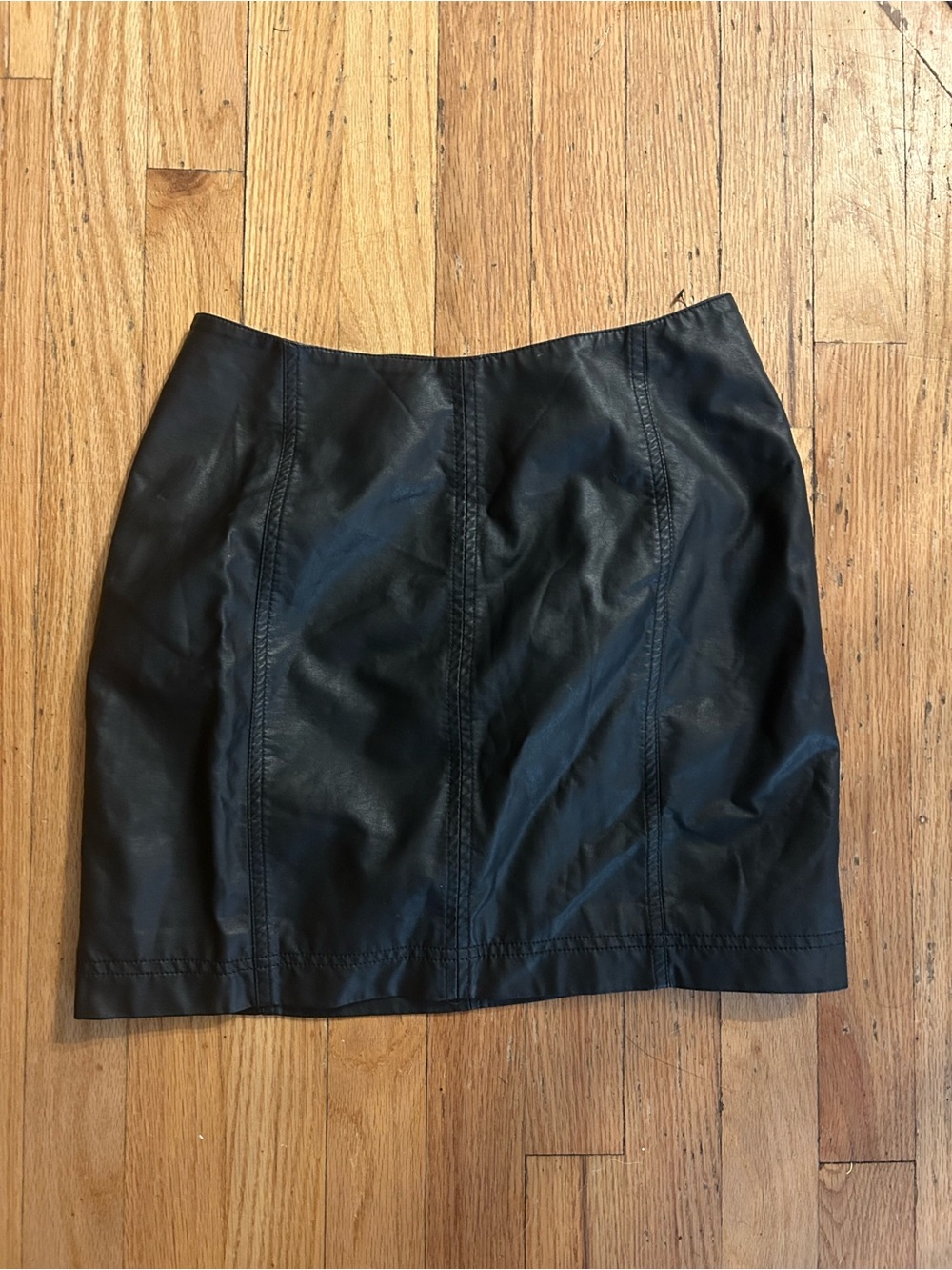 Free People Black Leather Mini Skirt - Women